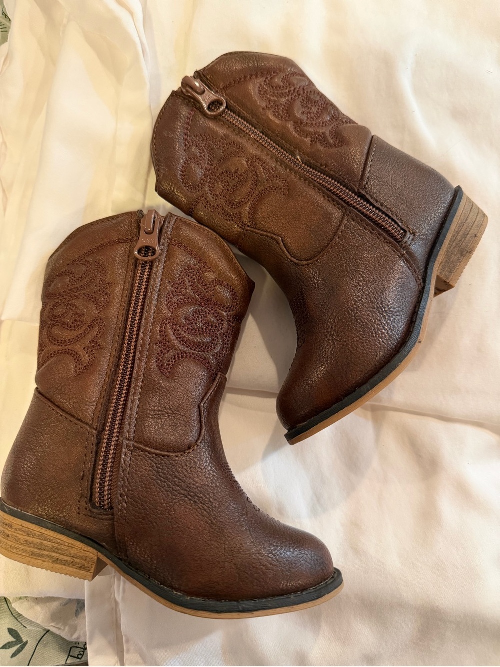 Cat & Jack Brown Kids Zip-Up Western Boots